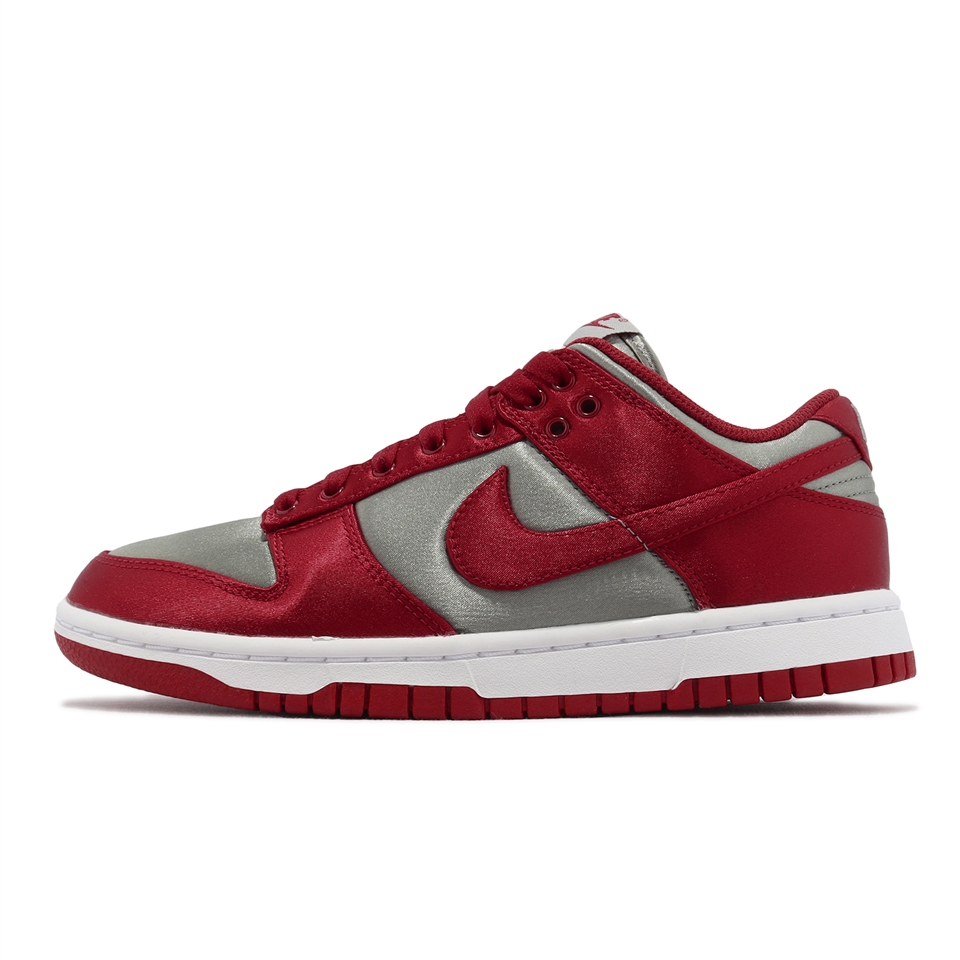 Nike Wmns Dunk Low UNLV Satin 緞面絲綢灰紅女鞋休閒鞋DX5931-001