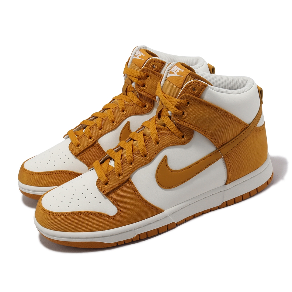 Nike 休閒鞋Dunk HI Retro SE 男鞋白棕高筒Monarch 皮革DV7223-800