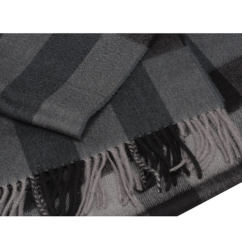 burberry 经典方格纹喀什米尔羊毛披肩/围巾(200cm-深木炭灰)37667701