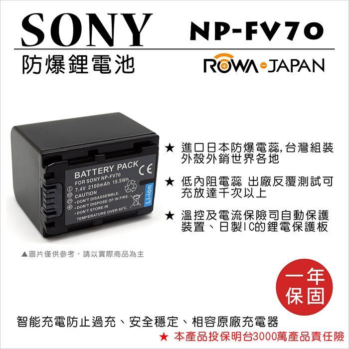 ROWA 樂華For SONY NP-FV70 NPFV70 電池|SONY|ETMall東森購物網