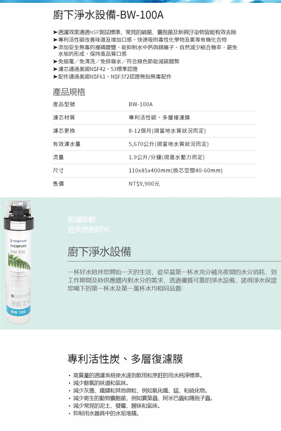 Norit諾得淨水 BW-100A - 詳情7