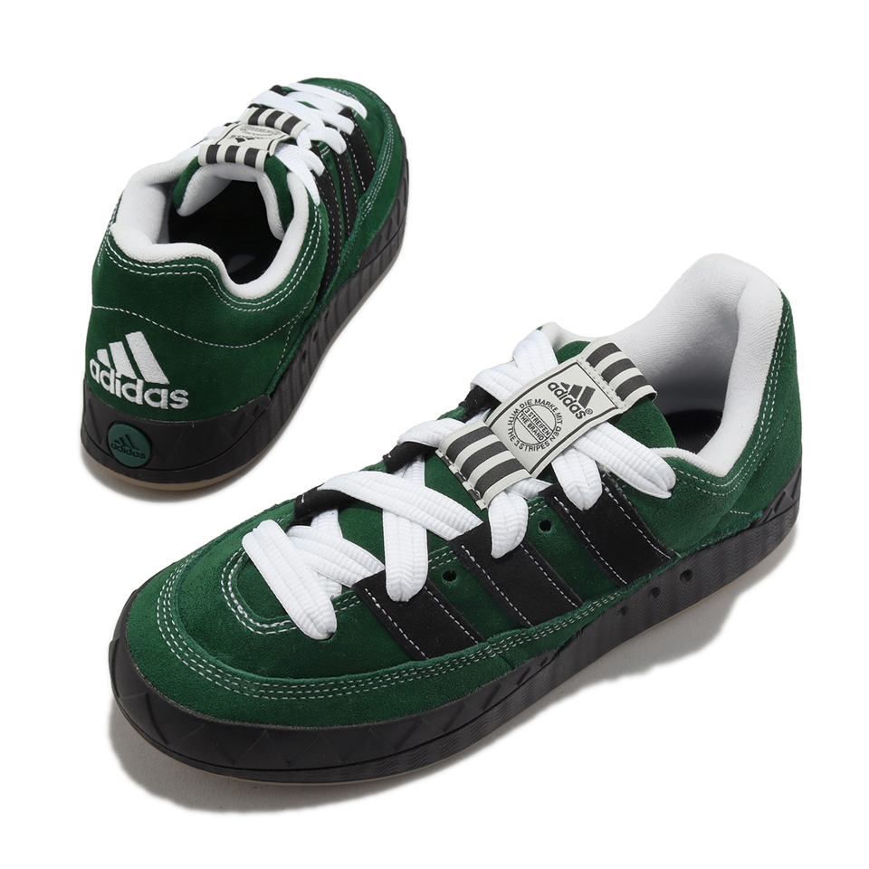 adidas x Crude Adimatic YNuK 男鞋綠黑聯名麂皮復古愛迪達IE2164|休閒 