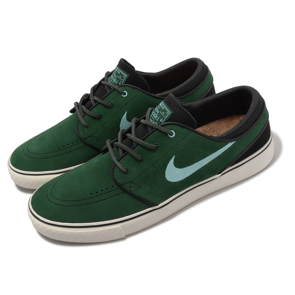 Nike 滑板鞋SB Zoom Janoski OG+ 男鞋綠黑麂皮休閒鞋DV5475-300|會員獨