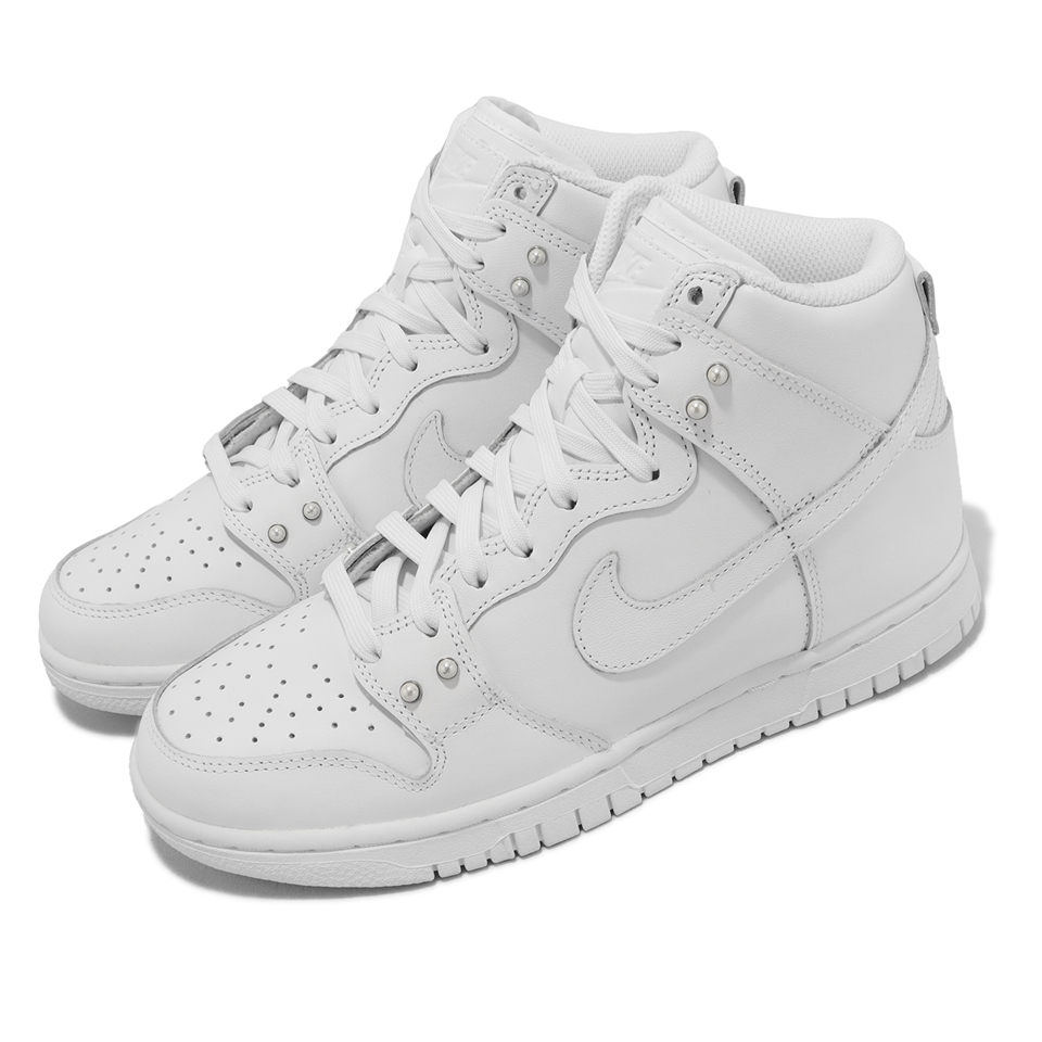 Nike 休閒鞋Wmns Dunk High SE 女鞋白全白珍珠高筒DM7607-100|會員獨享