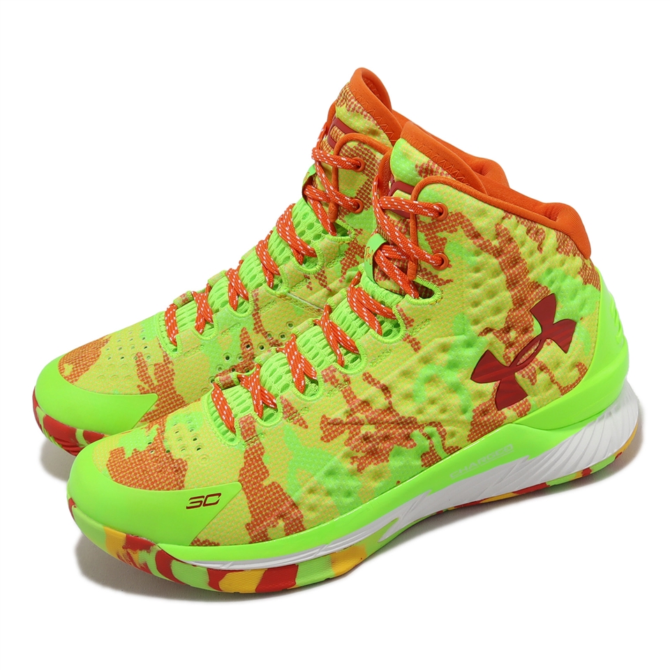 Under Armour 籃球鞋Curry 1 男鞋綠橘聯名1代Sour Patch Kids 軟糖