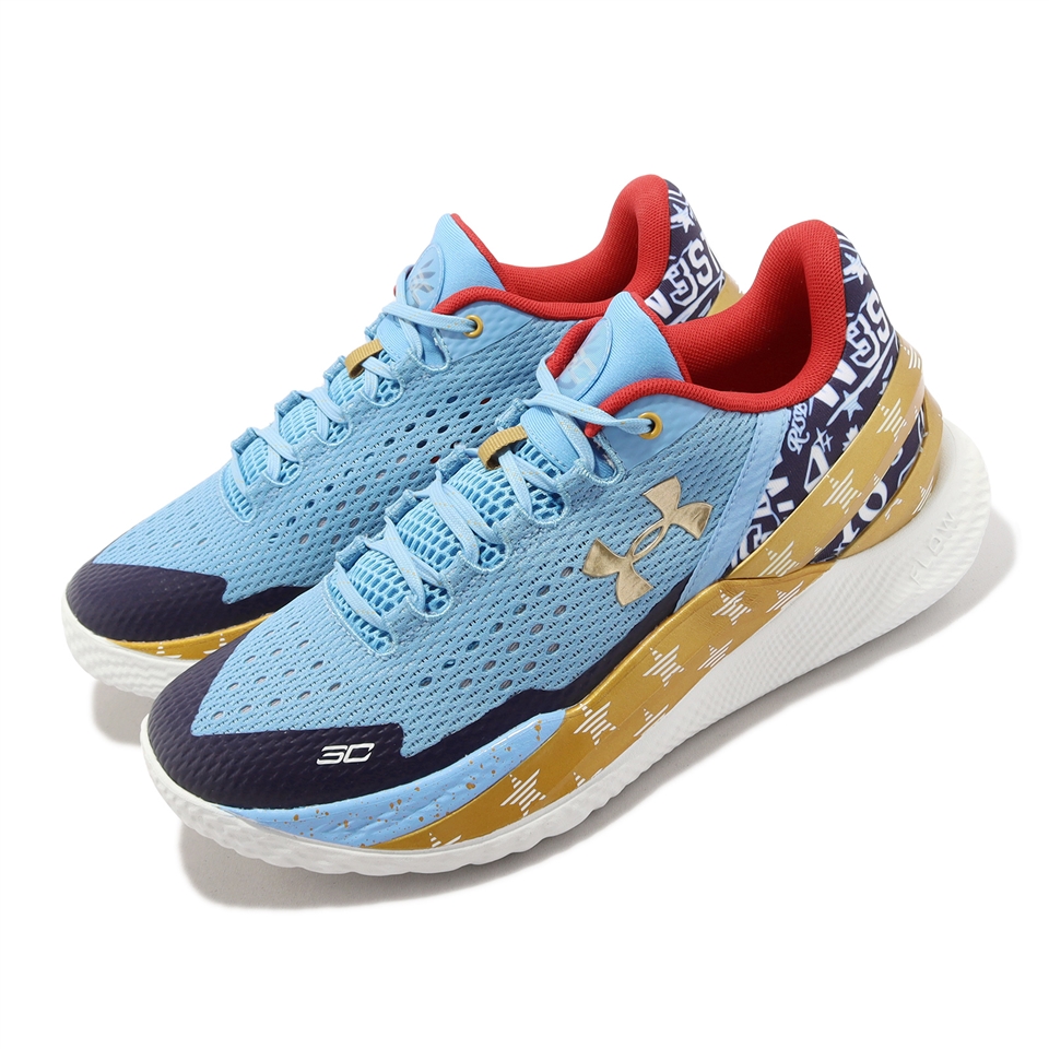 Under Armour 籃球鞋Curry 2 Low Flotro 男鞋藍金緩震星星圖騰ASG 運動