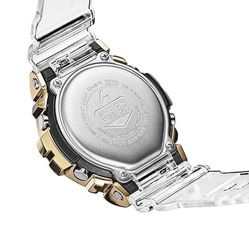 CASIO 卡西歐】 G-SHOCK 金屬錶圈透明手錶-金色_GM-6900SG-9_49.7mm