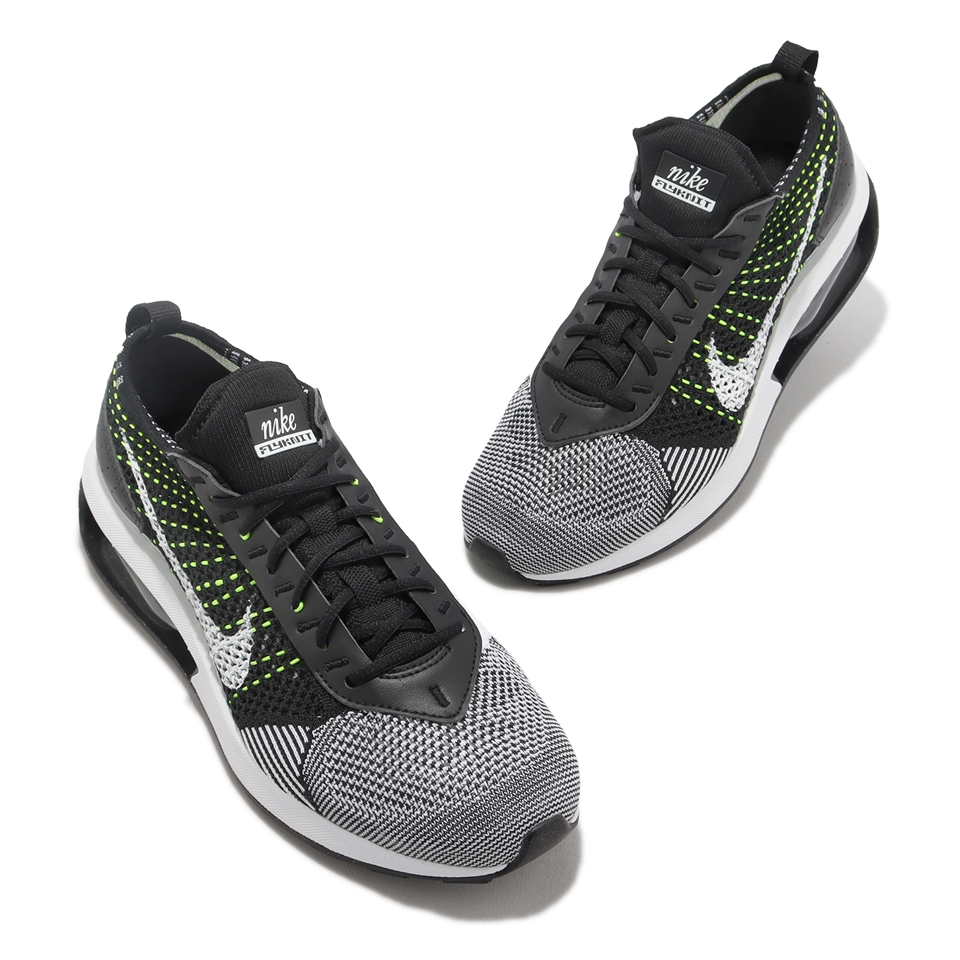 Nike 慢跑鞋Wmns Air Max Flyknit Racer 女鞋黑綠針織氣墊運動鞋DM9073