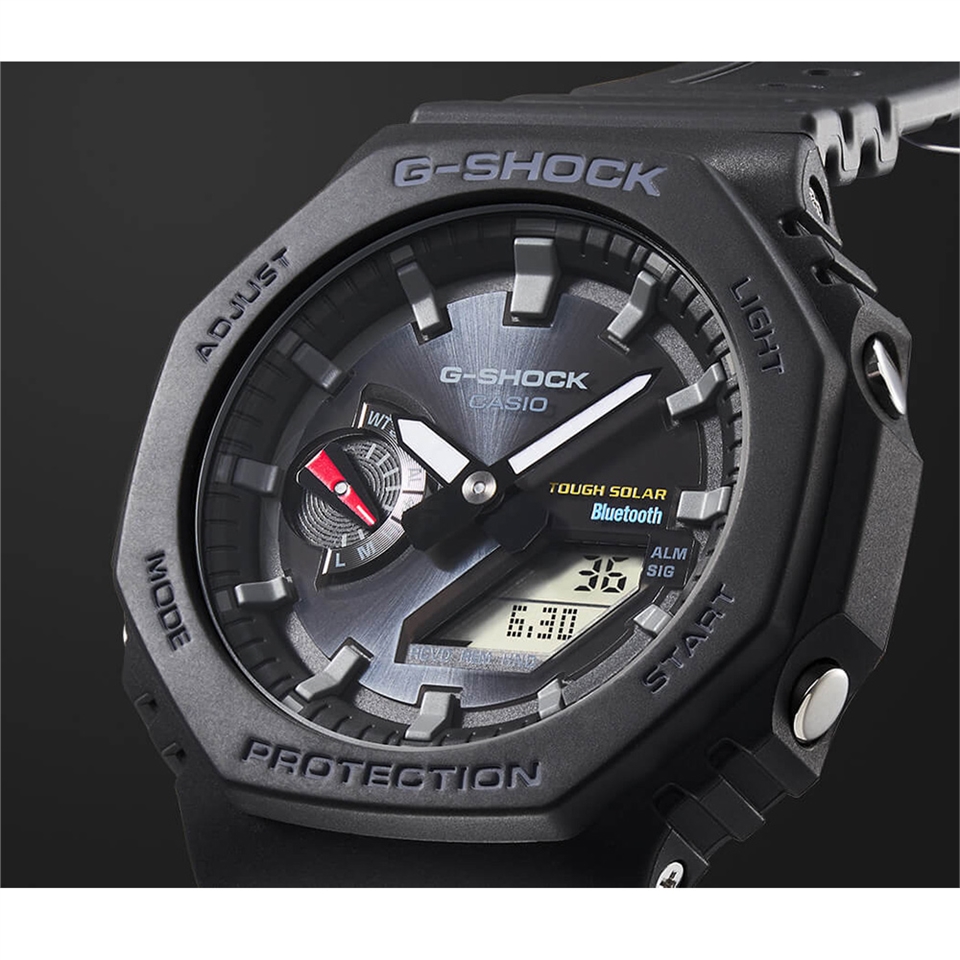 CASIO 卡西歐G-SHOCK 極簡八角太陽能電力智慧藍牙手錶(GA-B2100-1A