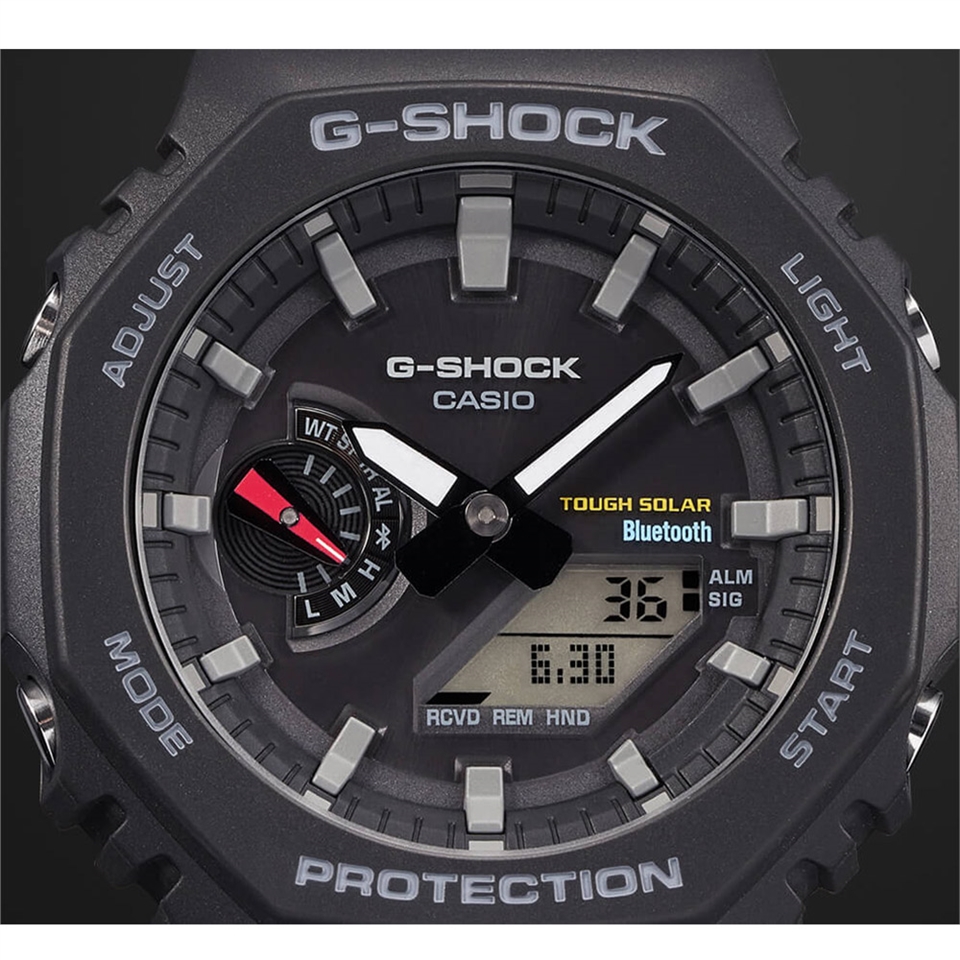 CASIO 卡西歐G-SHOCK 極簡八角太陽能電力智慧藍牙手錶(GA-B2100-1A