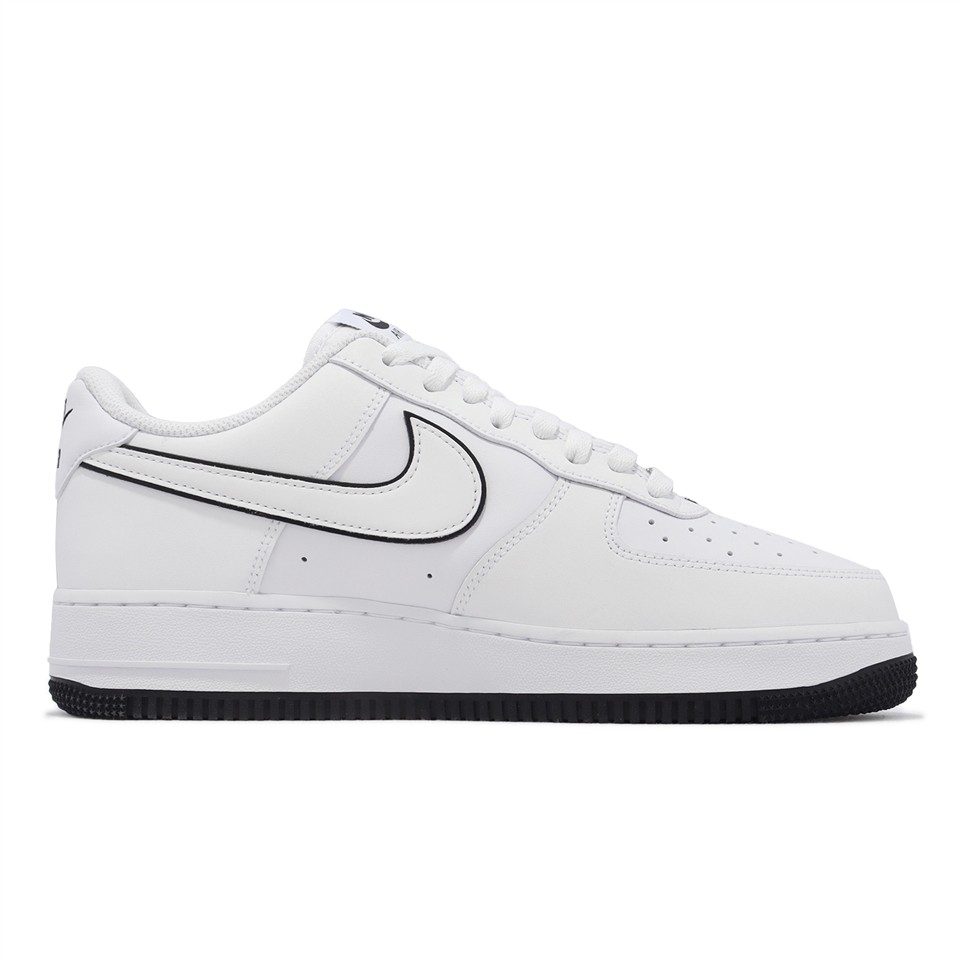 Nike 休閒鞋Air Force 1 07 白黑男鞋AF1 小白鞋滾邊百搭DV0788-103