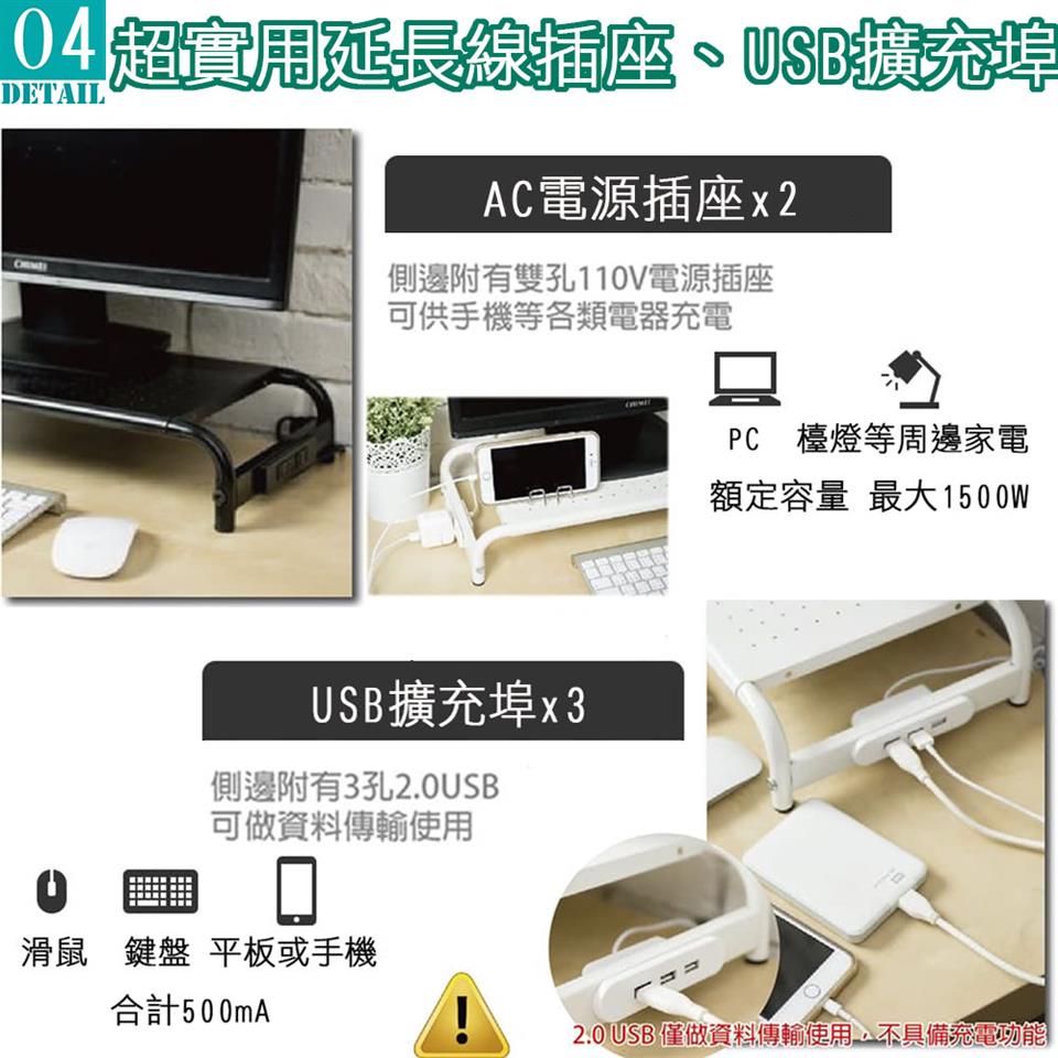 2.0 USB 僅做資料傳輸使用,不具備充電功能