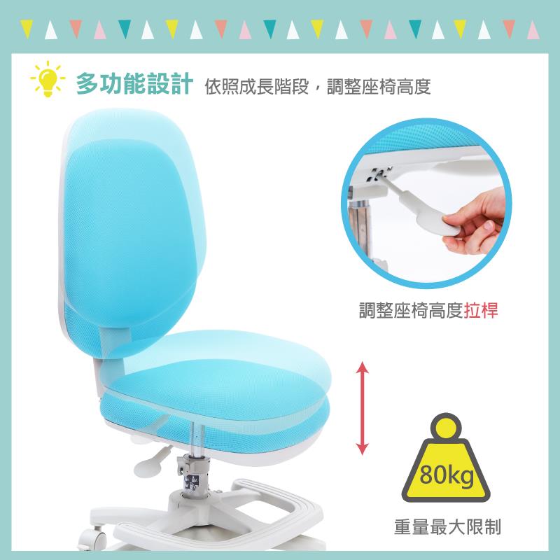 多功能設計依照成長階段,調整座椅高度 調整座椅高度拉桿 重量最大限制