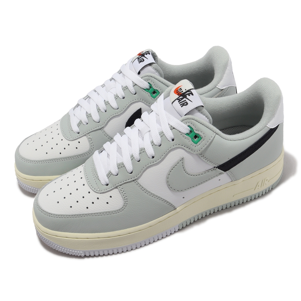 Nike 休閒鞋Air Force 1 07 LV8 男鞋女鞋白灰AF1 皮革撞色DZ2522-001