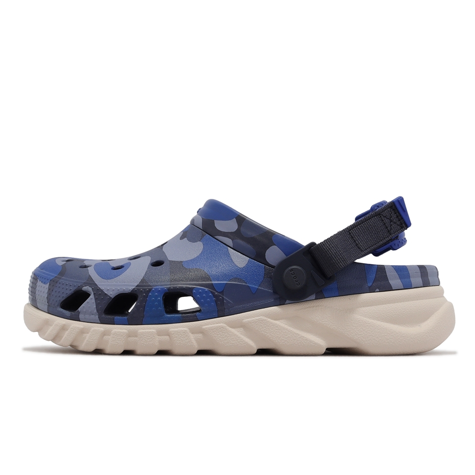 Crocs 涼拖鞋Duet Max II Camo Redux Clog 男鞋深藍米白迷彩渦輪克駱格