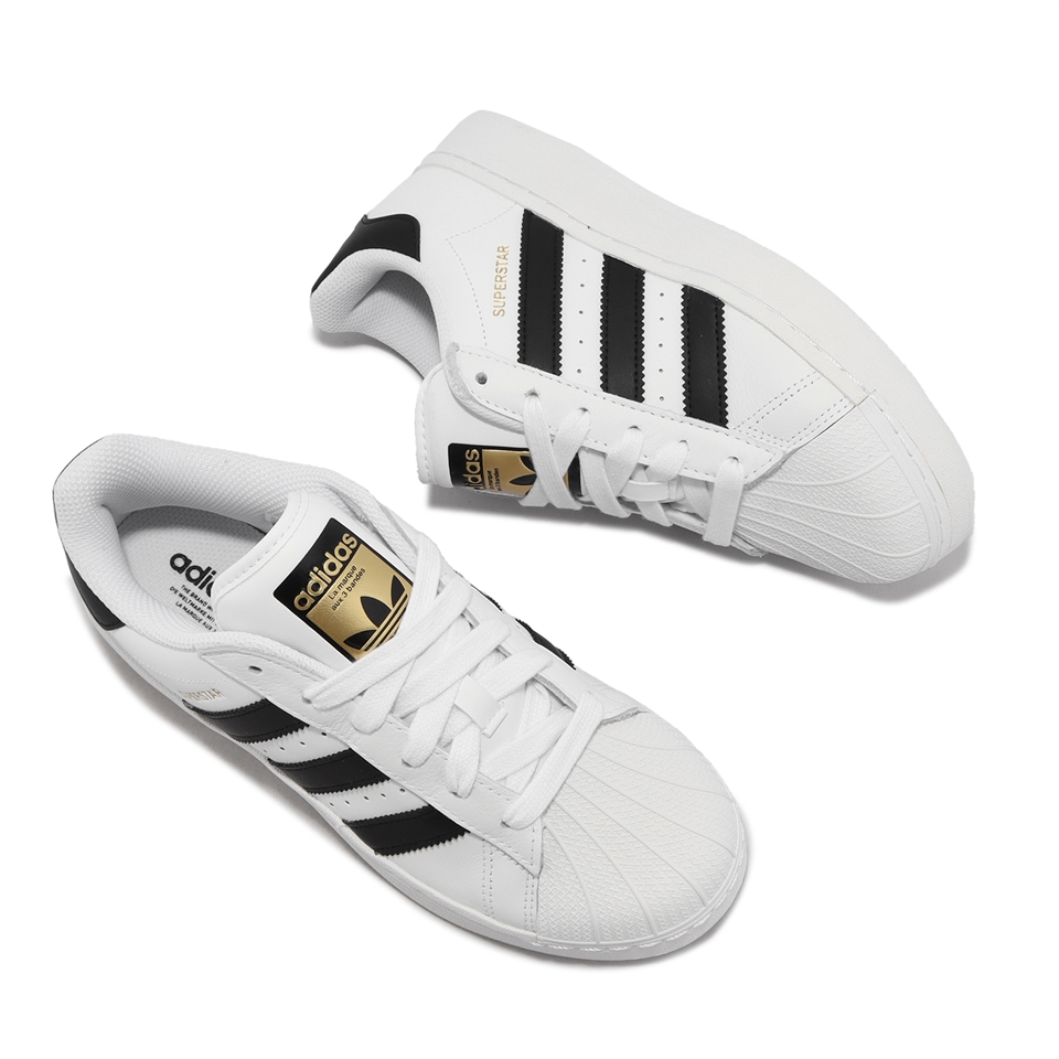 adidas 休閒鞋Superstar XLG 男鞋女鞋黑白皮革貝殼頭三葉草愛迪達