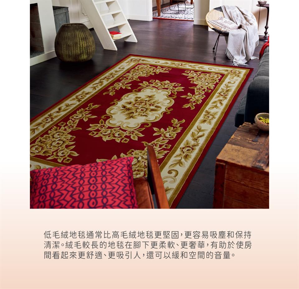 當冬你並 低毛絨地毯通常比高毛絨地毯更堅固,更容易吸塵和保持 清潔。絨毛較長的地毯在腳下更柔軟、更奢華,有助於使房 間看起來更舒適、更吸引人,還可以緩和空間的音量。