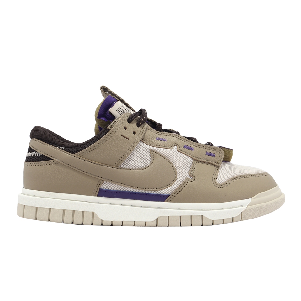 Nike 休閒鞋Air Dunk Jumbo 卡其紫復古解構男鞋厚鞋舌Mushroom DV0821