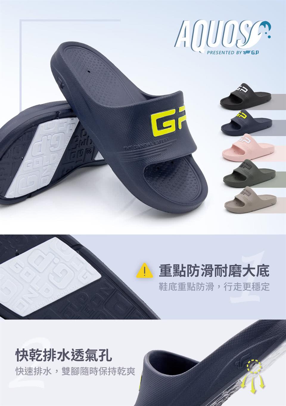 OLD 网 快乾排水透氣孔 快速排水,雙腳隨時保持乾爽 重點防滑耐磨大底 鞋底重點防滑,行走更穩定