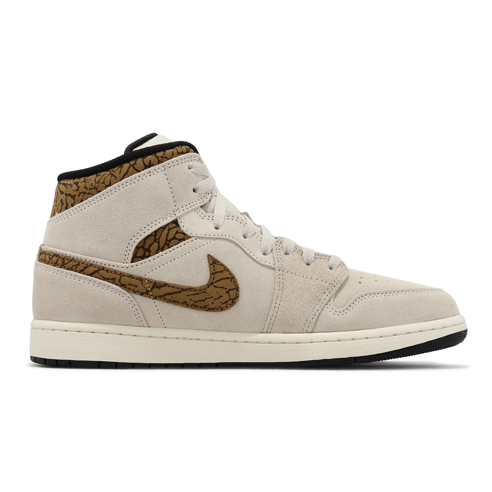 Nike Air Jordan 1 Mid SE 男鞋棕爆裂紋AJ1 Brown Elephant DZ4129-102