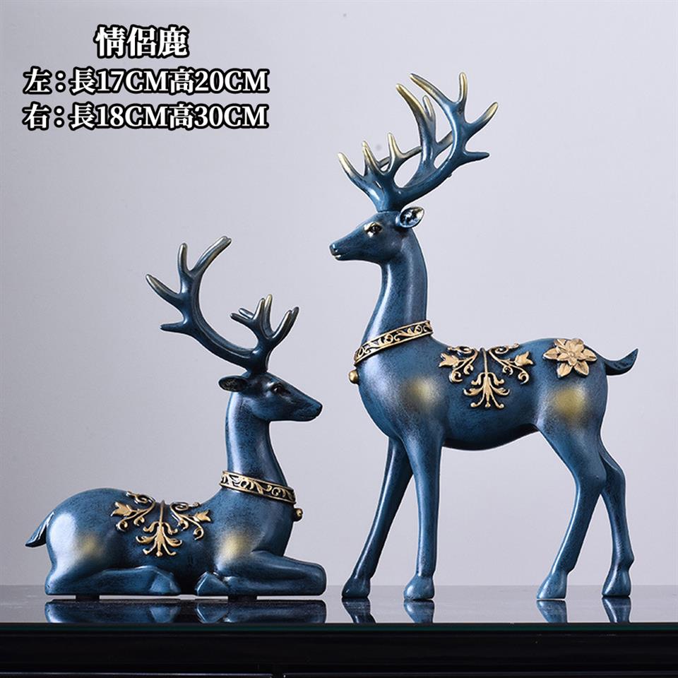情侶鹿 左長17CM高20CMM 者長18CM高30CM 