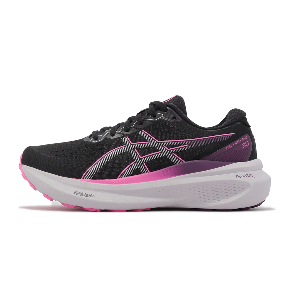 Asics 慢跑鞋GEL-Kayano 30 D 寬楦女鞋黑粉紅4D引導穩定支撐反光亞瑟士