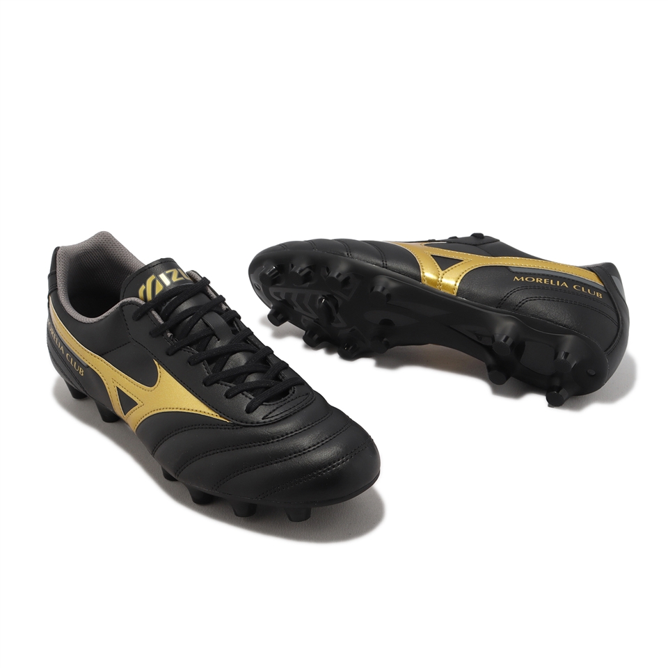 Mizuno 足球鞋Morelia II Club 男鞋黑金合成皮運動鞋美津濃P1GA2316-50