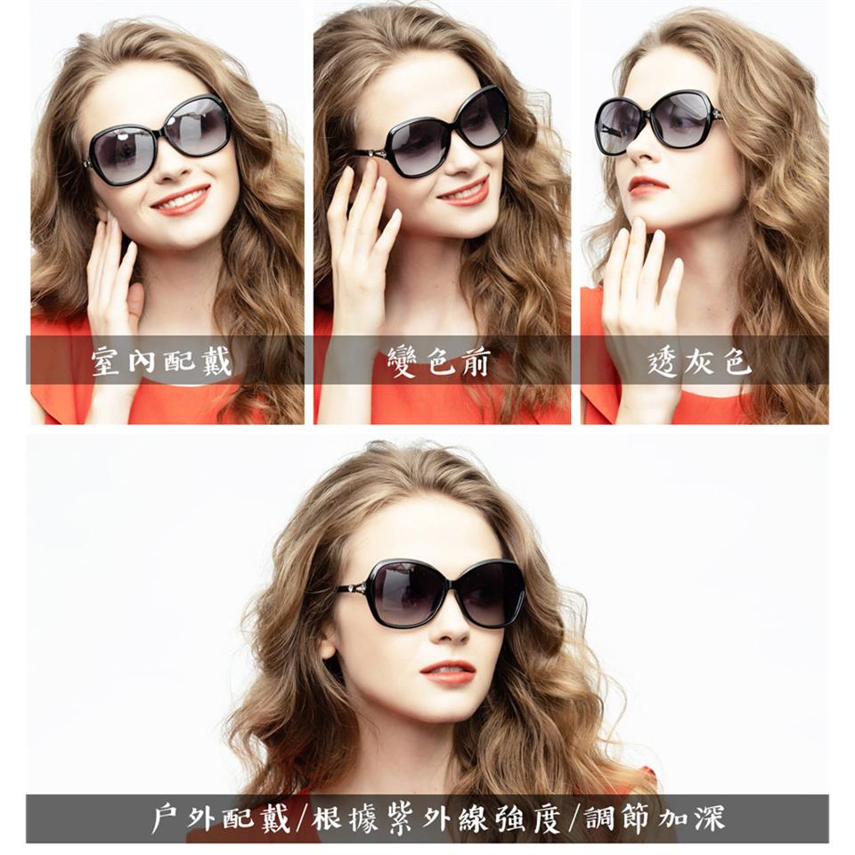 室內配戴 變色前 透灰色 戶外配戴根據紫外線強度調節加深