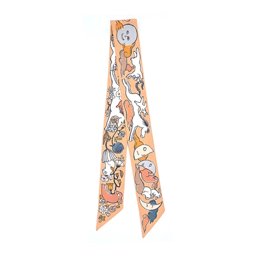 Hermes Mille et Un Lapins Parme Silk Twilly Pair – Madison Avenue Couture