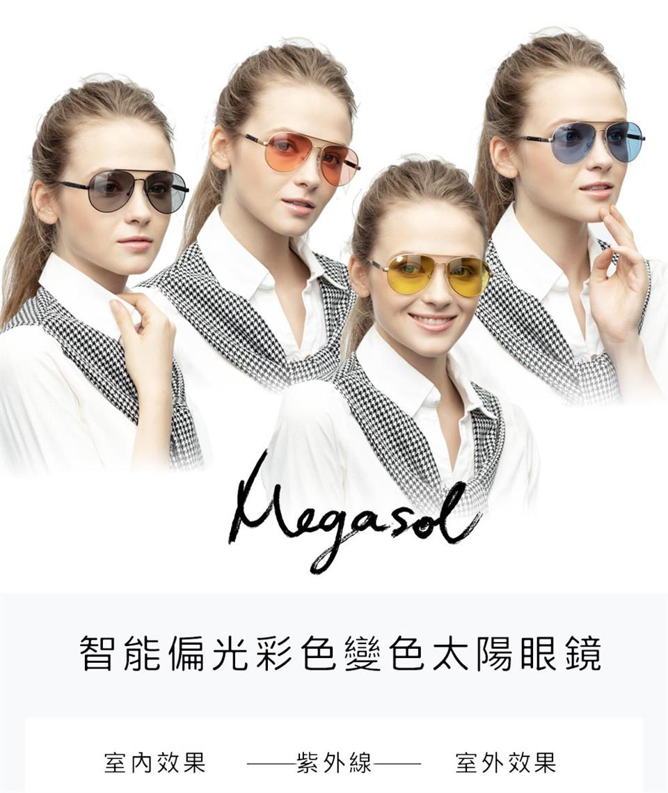 智能偏光彩色變色太陽眼鏡 室内效果 紫外線 室外效果 