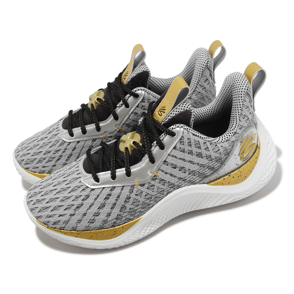 Under Armour 籃球鞋Curry 10 Young Wolf 男鞋灰金運動鞋緩震10代