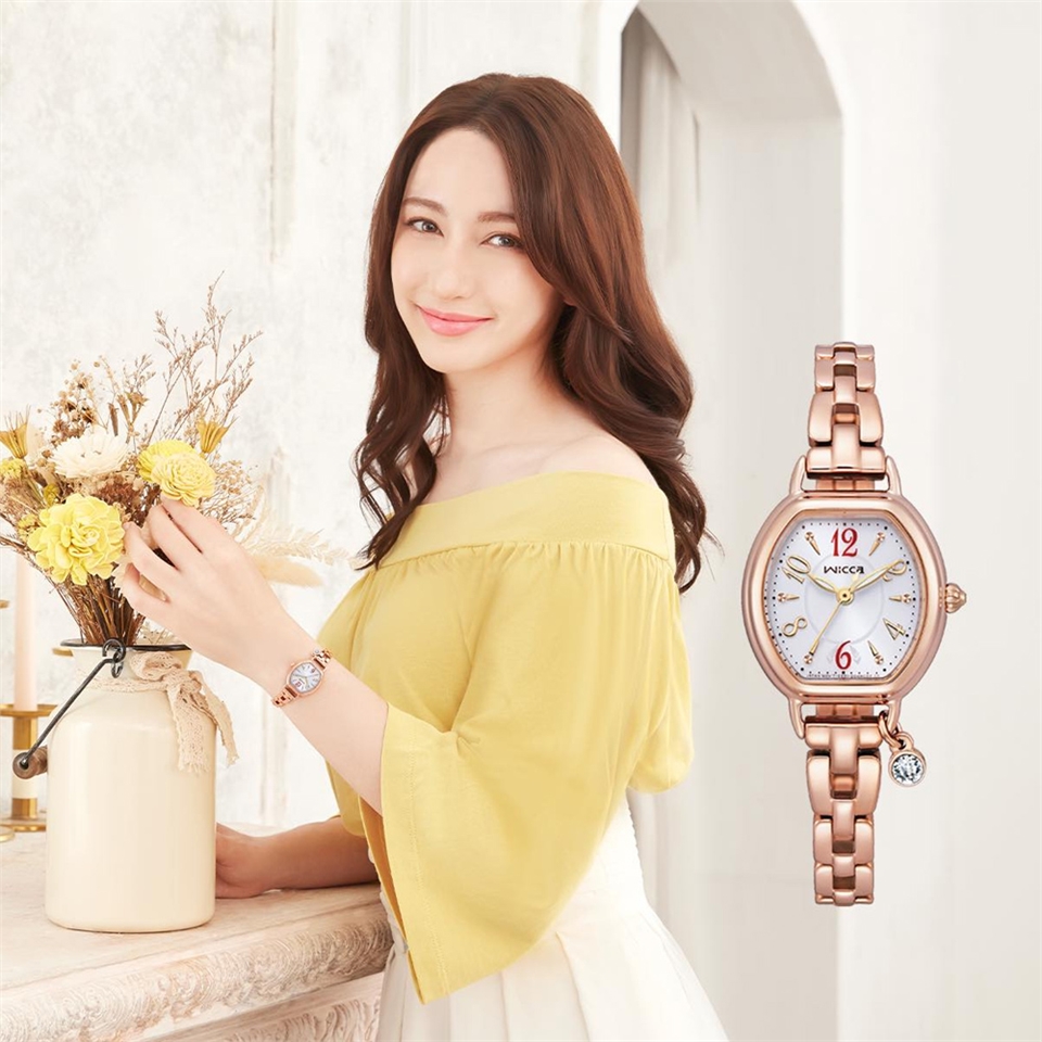 CITIZEN星辰Wicca 公主系列台灣限定太陽能酒桶型腕錶KP2-566-11|預購錶
