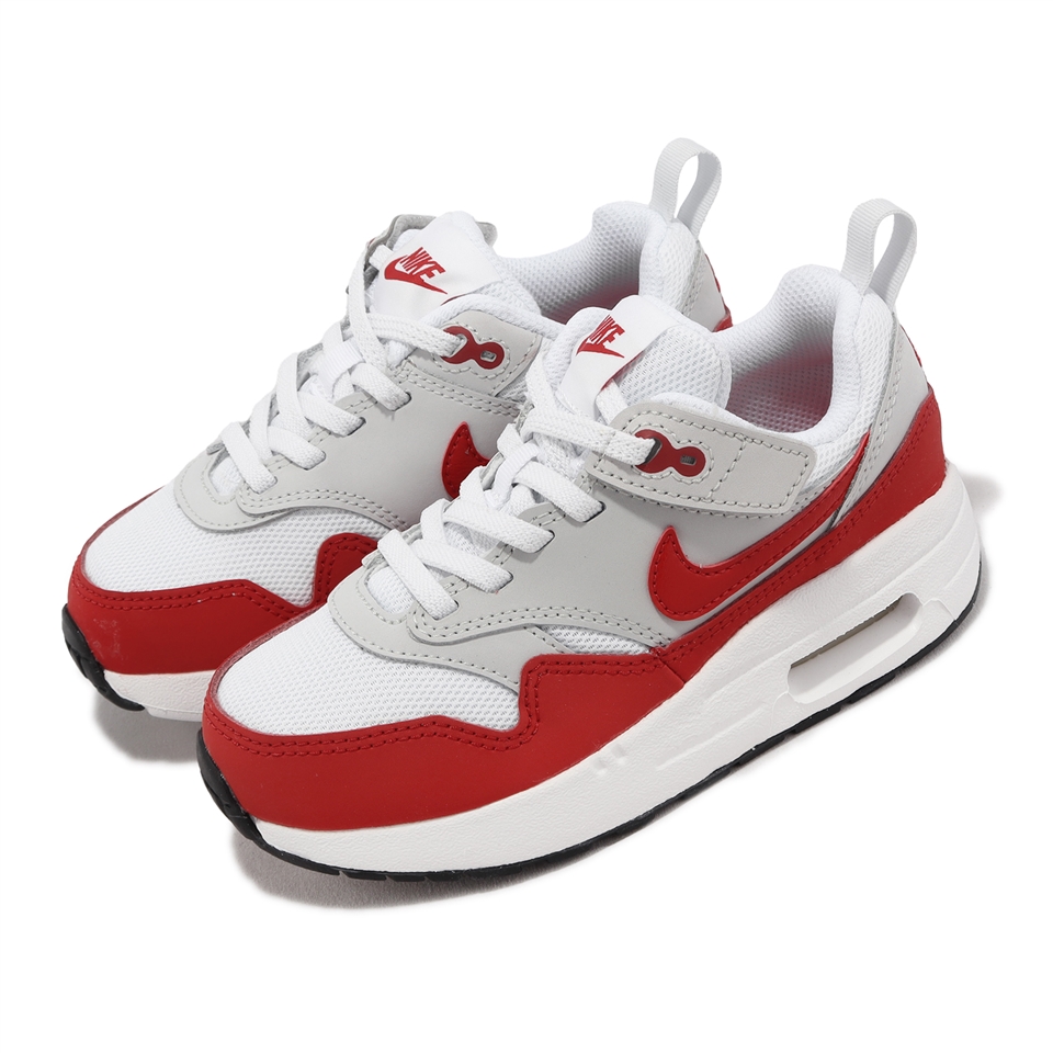 Nike 童鞋Air Max 1 Easyon PS 中童小朋友白紅運動鞋氣墊復古親子鞋