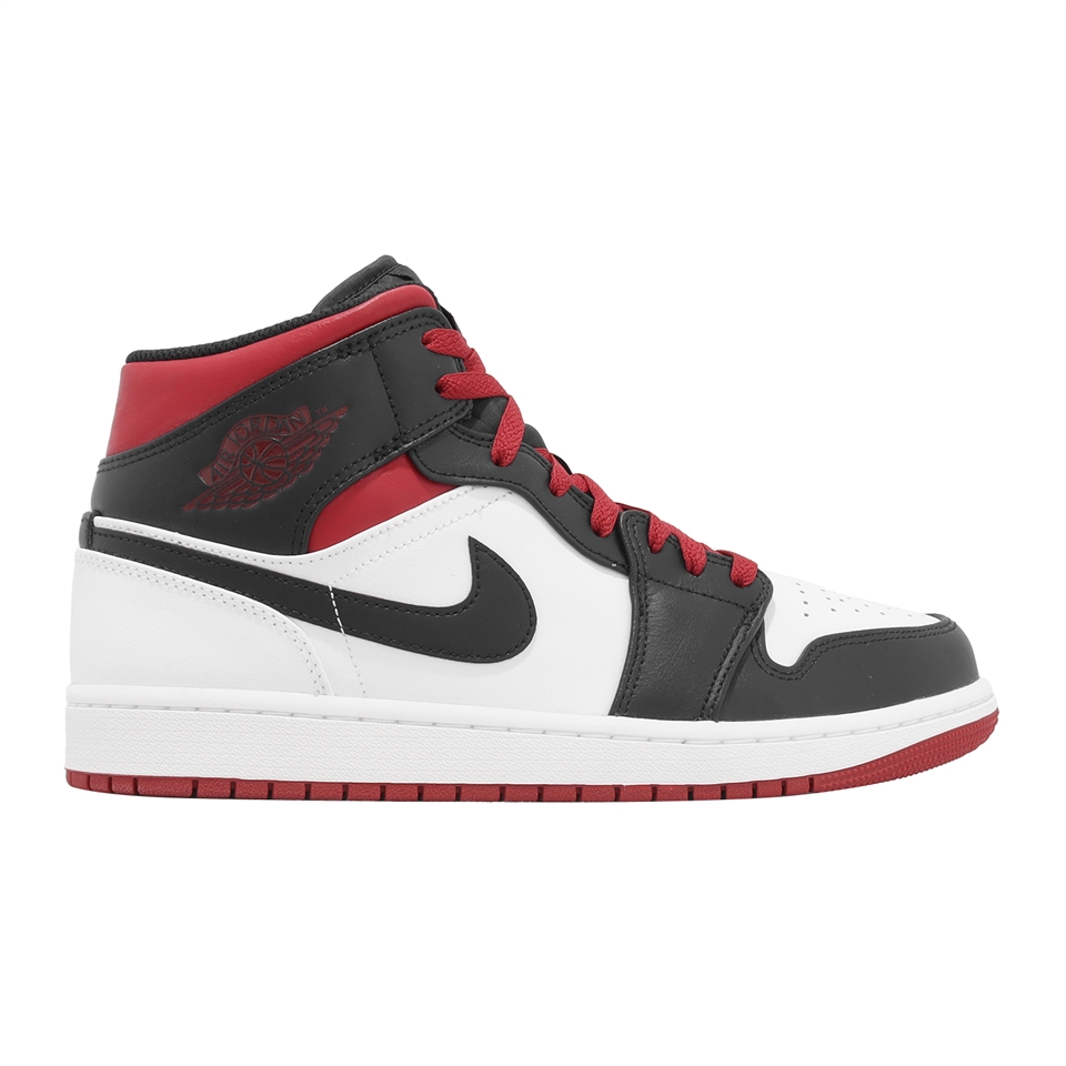 Nike Air Jordan 1 Mid 男鞋Gym Red 黑腳趾黑白紅AJ1 喬丹休閒鞋DQ8426