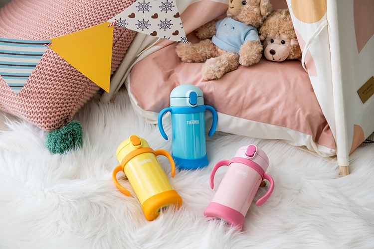 Thermos Bottle Baby Straw Mug Pink FHV-350