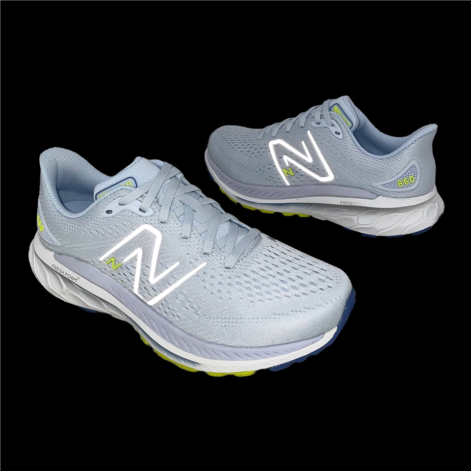 New Balance 慢跑鞋860 V13 D 寬楦女鞋藍銀緩震運動鞋路跑反光NB 紐巴