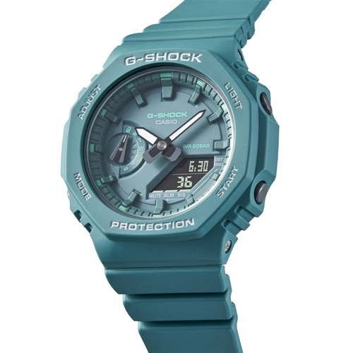 CASIO 卡西歐】G-SHOCK 簡約輕薄現代綠時尚摩登綠八角形錶殼GMA