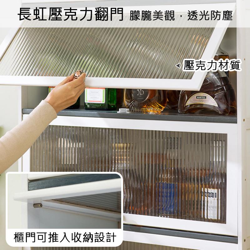 長虹壓克力翻門 朦朧美觀,透光防塵 櫃門可推入收納設計 壓克力材質 