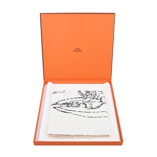 NEW Hermes Brides de Gala Broderie Anglaise Scarf 70 White and