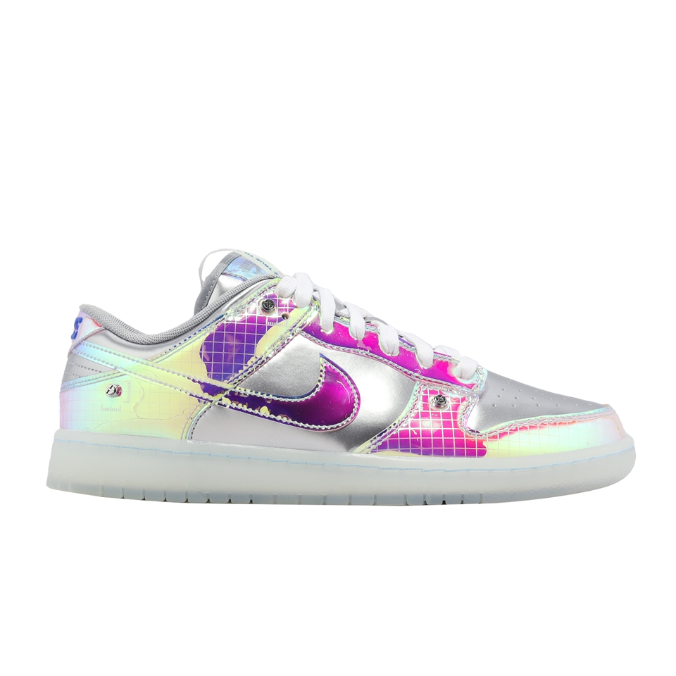 Nike Dunk Low Retro Hyperflat-Be True 炫光銀亮彩雷射男鞋FN8882-001