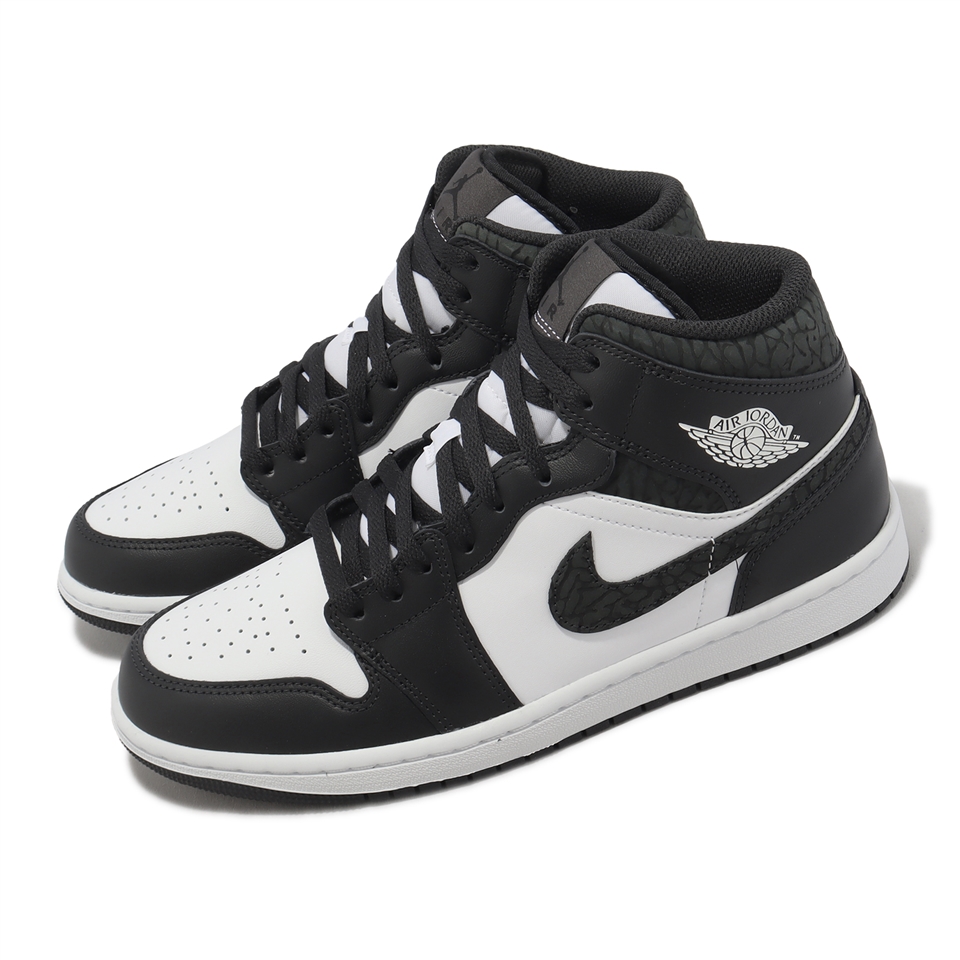 Nike Air Jordan 1 Mid SE 黑白熊貓爆裂紋AJ1 男鞋一代FB9911-001|休閒