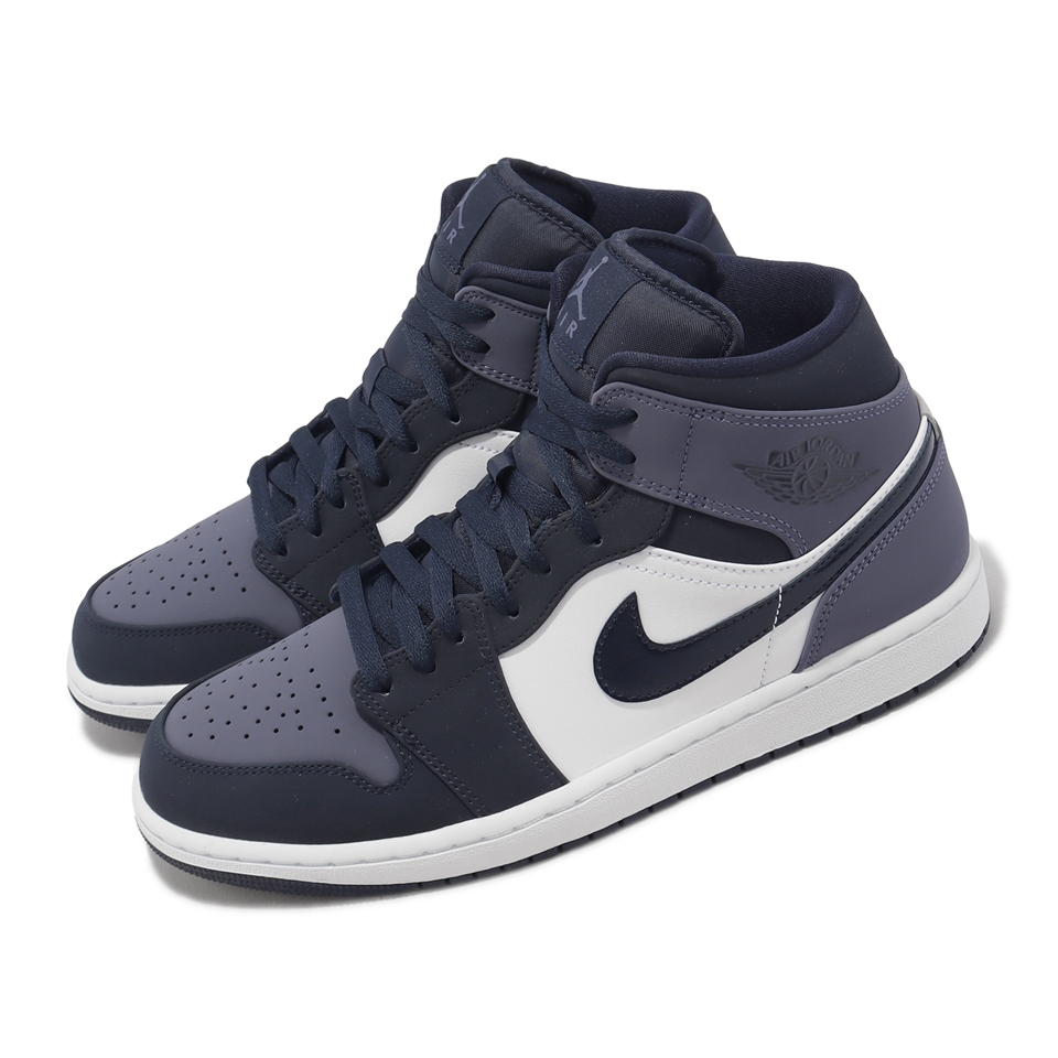 Nike Air Jordan 1 Mid 男鞋藍紫AJ1 喬丹一代休閒鞋554724-445|休閒運動鞋|ETMall東森購物網