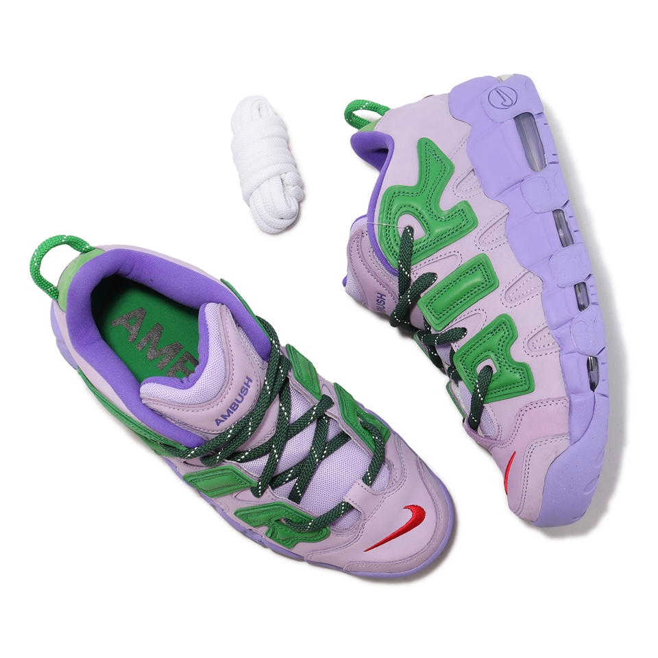 Nike x AMBUSH Air More Uptempo Low 紫綠聯名男女鞋大AIR 低筒FB1299