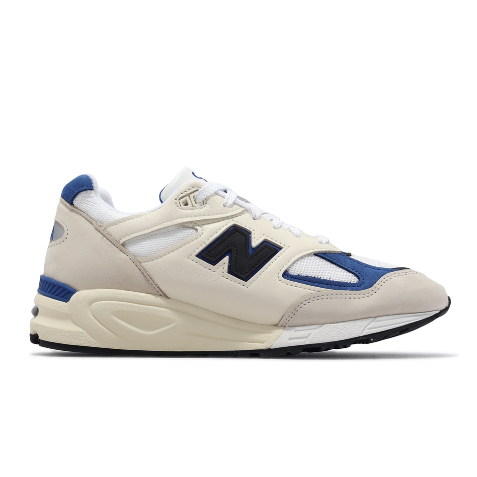 New Balance 休閒鞋990 V2 米白藍黑男鞋美製復古經典麂皮NB M990WB2-D