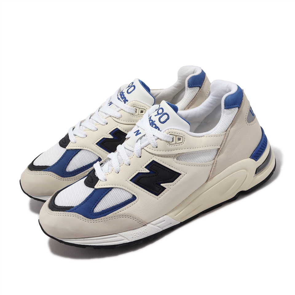 New Balance 休閒鞋990 V2 米白藍黑男鞋美製復古經典麂皮NB M990WB2-D