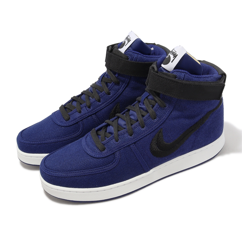 Nike x Stussy 休閒鞋Vandal SP 男鞋藍黑魔鬼氈聯名復古帆布DX5425-400