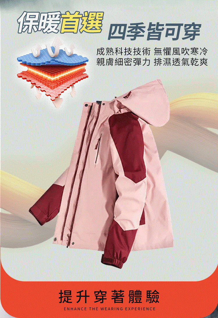 保暖首選 四季皆可穿 成熟科技技術 無懼風吹寒冷 親膚細密彈力 排濕透氣乾爽 提升穿著體驗