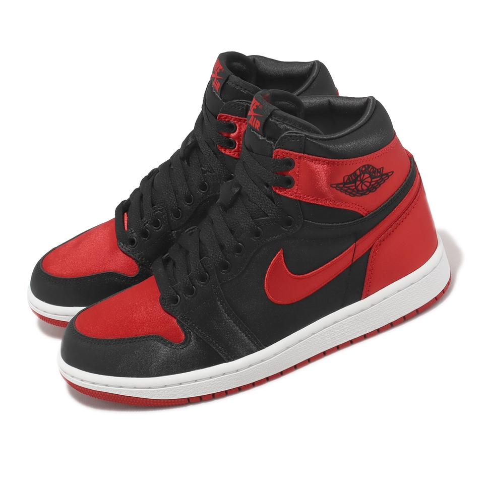 Nike Wmns Air Jordan 1 Retro High OG 女鞋男鞋黑紅AJ1 緞面FD4810