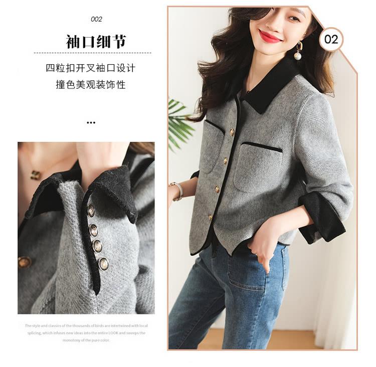 袖口细节 四粒扣开叉袖口设计 撞色美观装饰性 ... 