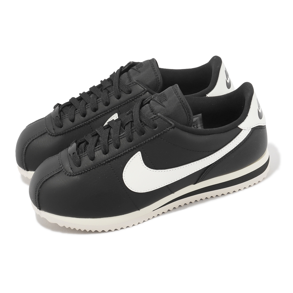 Nike 阿甘鞋Wmns Cortez 23 Premium 女鞋黑白復古皮革休閒鞋FB6877-001